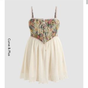 Cider Curve & Plus Secret Garden Corset Mini Dress